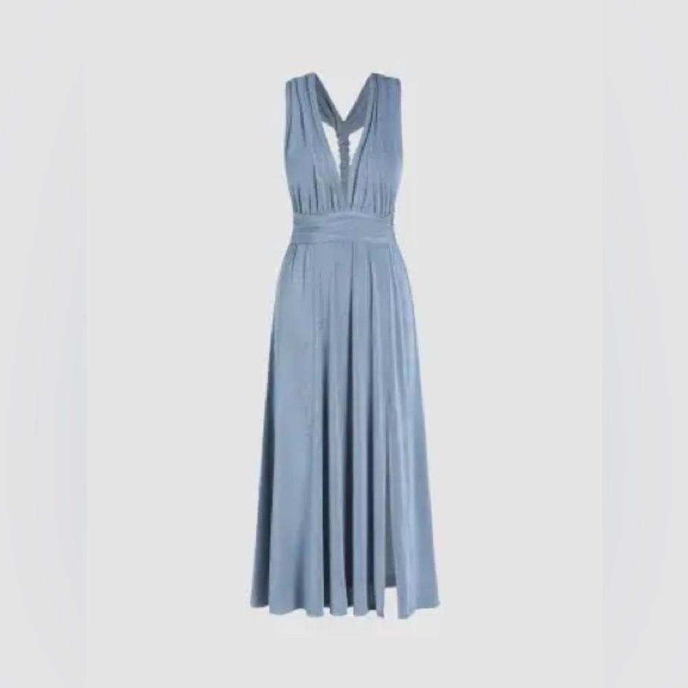 Halter Sleeveless Knotted Midi Dress